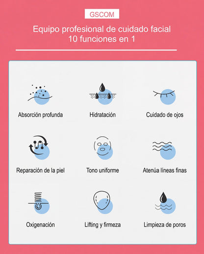 Hydrafacial 10 en 1 negra — 10 funciones en 1