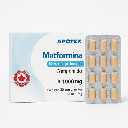 Metformina 1000, Absorción gradual, 30 unidades (1 Caja)