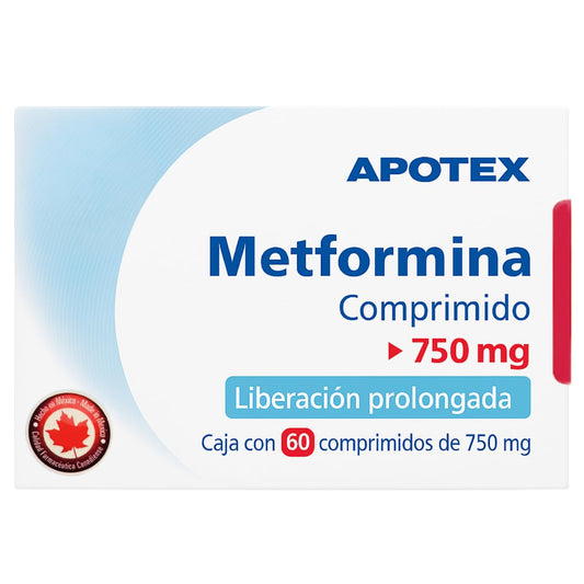 Metformina 750, Absorción gradual, 60 unidades (1 Caja)