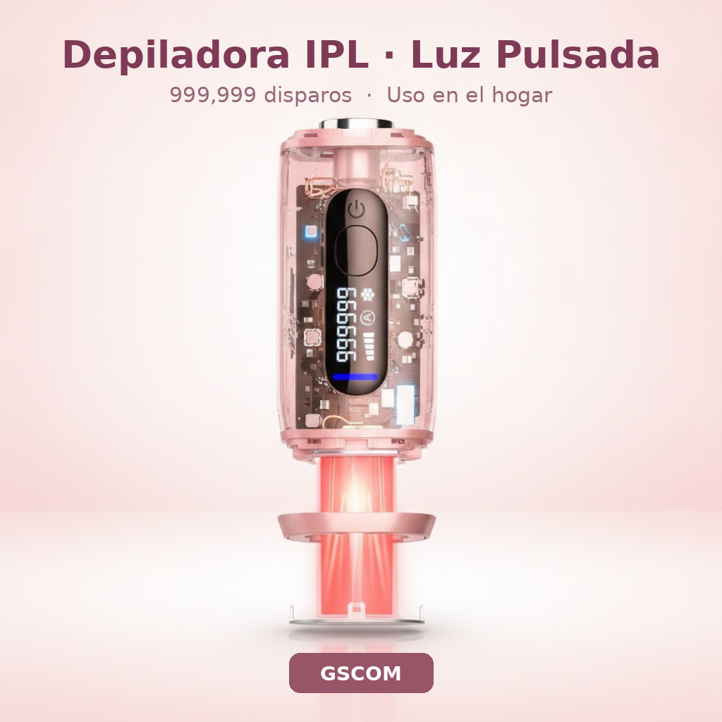 Depiladora IPL Luz Pulsada 999,999 Disparos - Rostro y Cuerpo - GSCOM
