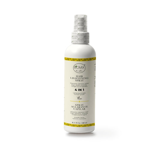 Spray Aclarante Vegano para Cabello con Manzanilla, Limón, Argán, Q1O, Ceramida,