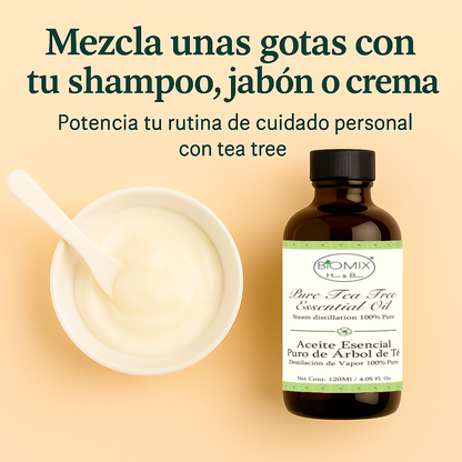 Aceite Esencial de Árbol de Té 100% Puro Grado Cosmético, Terapéutico 120 Ml