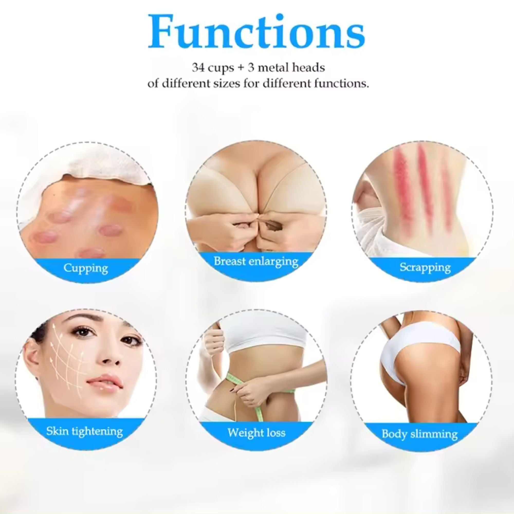 Equipo Multifuncional de Radiofrecuencia Inteligente 6 en 1 con cavitación avanzada 2.0 - 40K, ventosas, vacumterapia