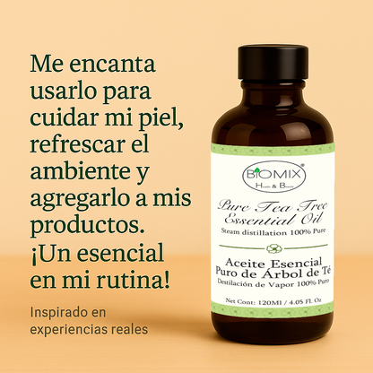 Aceite Esencial de Árbol de Té 100% Puro Grado Cosmético, Terapéutico 120 Ml