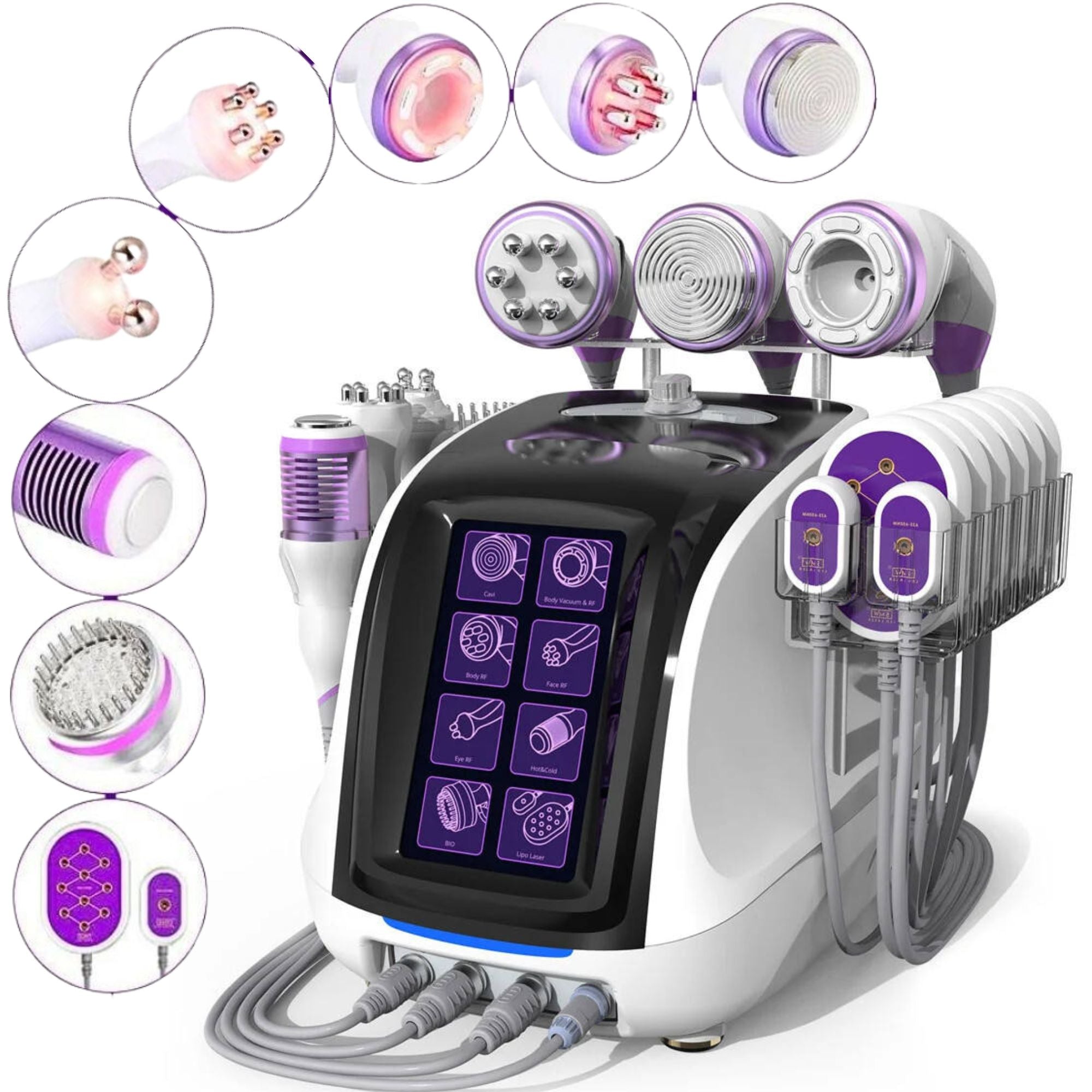 Multifuncional 9 en 1 Pro 2.5 para Spa y Estética Cavitación 40K, Radiofrecuencia, Succión al Vacío, Fototerapia LED, Láser Lipolítico y Rejuvenecimiento Facial , Remodelación Corporal, Reafirmación de la Piel, Eliminación de Celulitis, Drenaje linfático