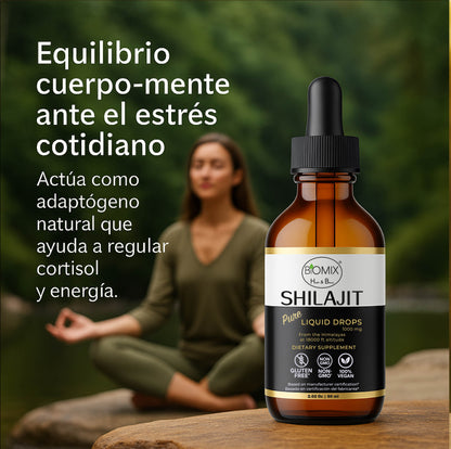 Shilajit Puro Líquido 1500 mg – Suplemento Premium Vegano del Himalaya | Energía, Vitalidad y Equilibrio Natural – 60 Servicios