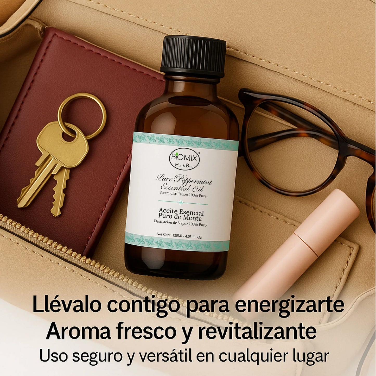 Aceite Esencial  100% Puro de Menta – Grado Alimenticio y Terapéutico 4 FL OZ / 120 ml