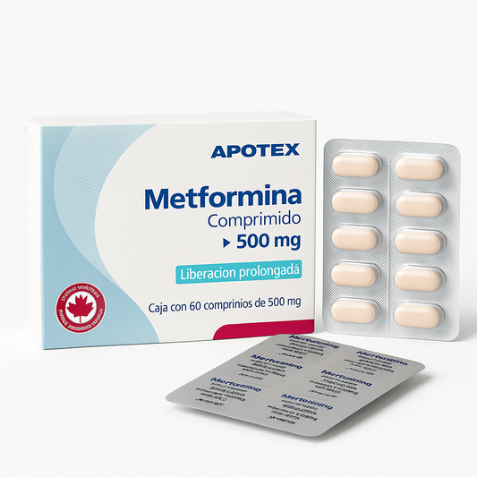 Metformina 500, Absorción gradual, 60 unidades (1 Caja)