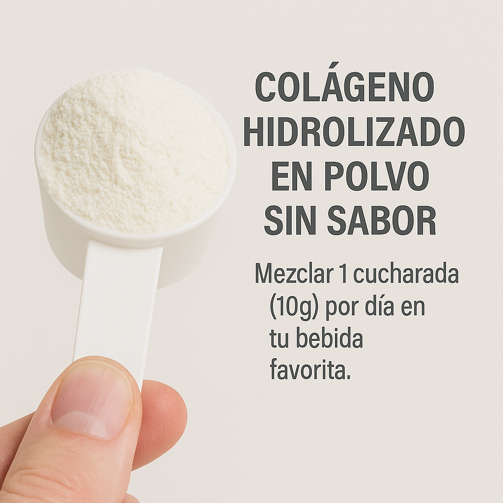 Potenciador de Colágeno Hidrolizado 300 g – Vegano, Sin Sabor, Alta Absorción – Apoya Piel, Cabello, Articulaciones y Músculos 30 servicios