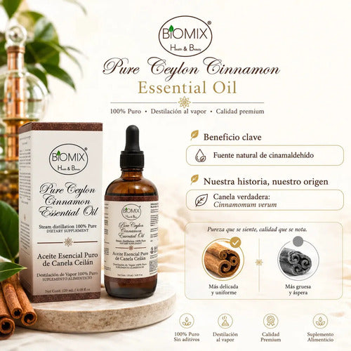 Aceite Esencial de Canela Ceylon 120ml — Grado Alimenticio