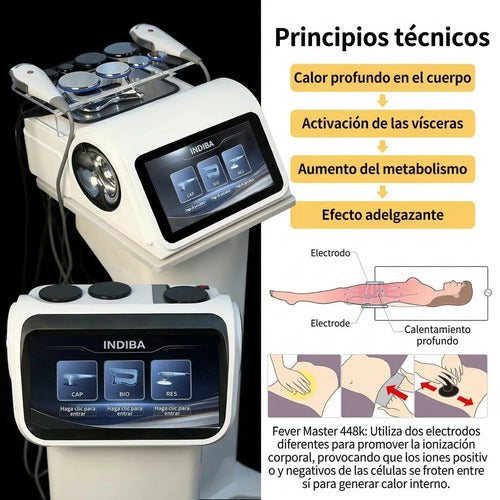 Equipo de Diatermia 448KPR Pro — Tecarterapia 448 kHz, 3 Modos CAP RES y Cuchillo de Fascia, 500 W — Blanco o Negro | GSCOM · foto 4