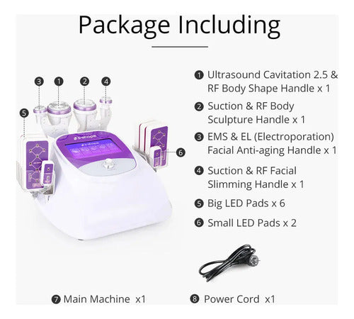 Cavitación 30k S Shape 5 En 1 Profesional Lr-45d1s [Con Soport En Mx, 12m-Grantía]