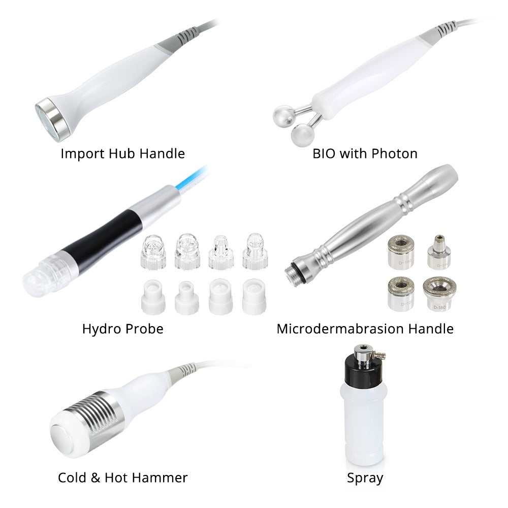 Manerales: Import Hub, BIO fotón, Hydro Probe, microdermoabrasión, martillo frío/calor y spray