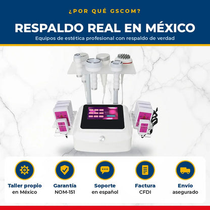 Equipo 7 en 1 Radiofrecuencia y Cavitación 5D 120K con Lipol