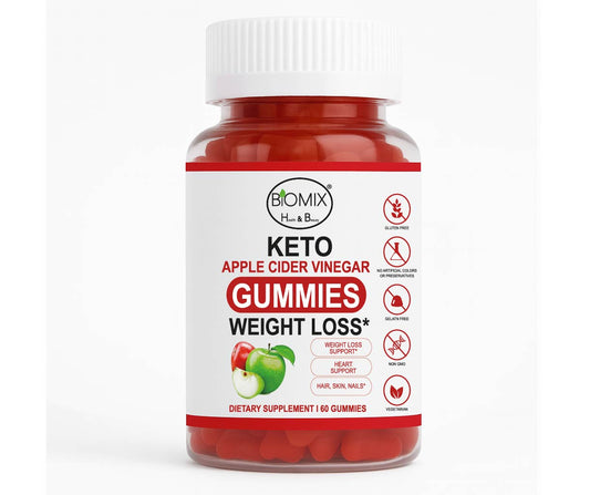 Gomitas Keto Adelgazantes Detox de Vinagre de Sidra de Manzana con la Madre Sin gluten, Veganas 30 Servicios