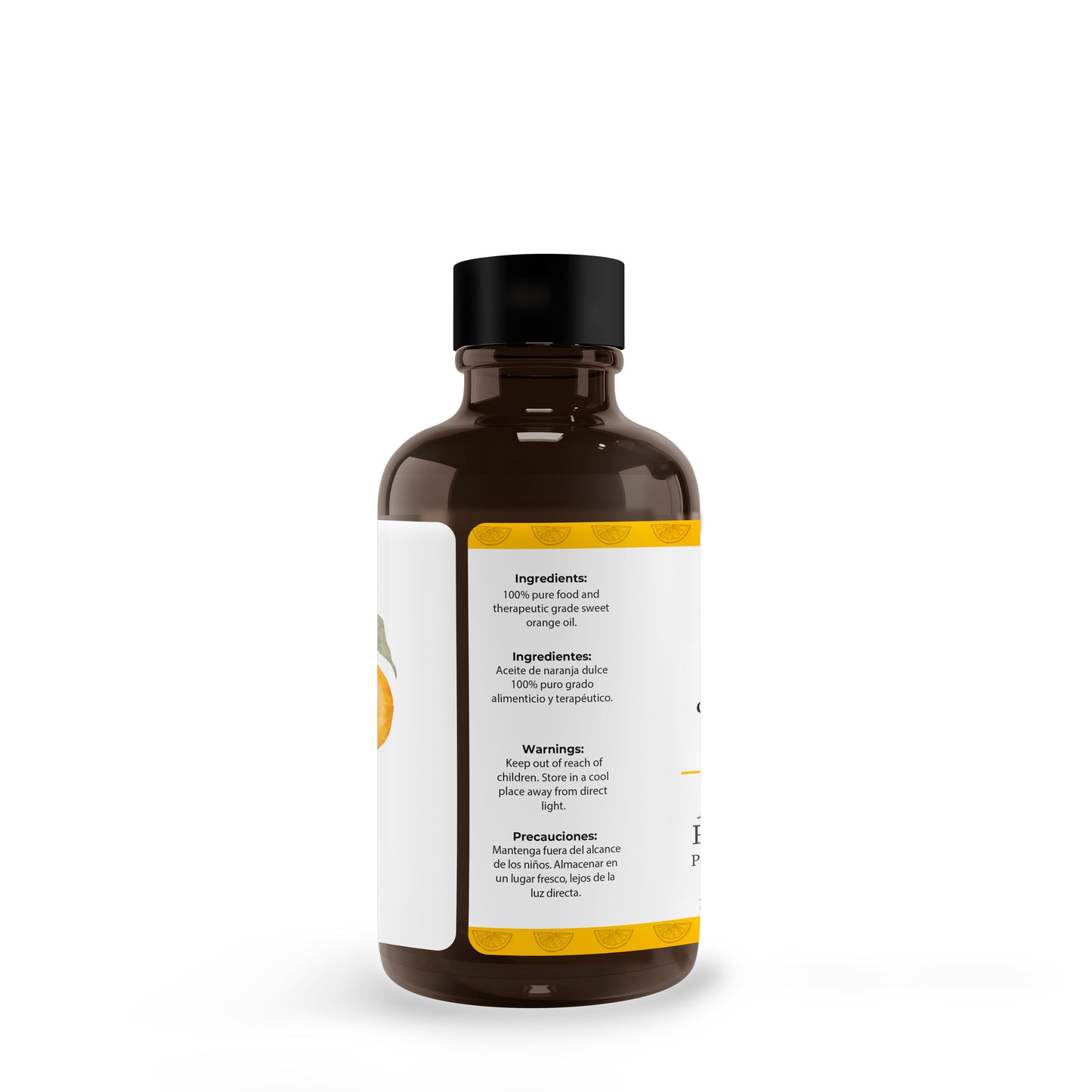 Aceite Esencial de Naranja Dulce Comestible 100% Puro, Prensado en Frío, Grado Premium Alimenticio y Terapéutico 120 Ml