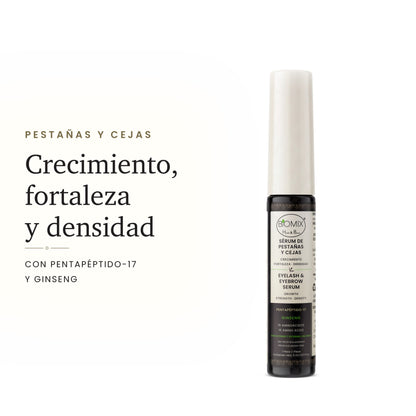 Sérum de pestañas y cejas: crecimiento, fortaleza y densidad con pentapéptido-17 y ginseng