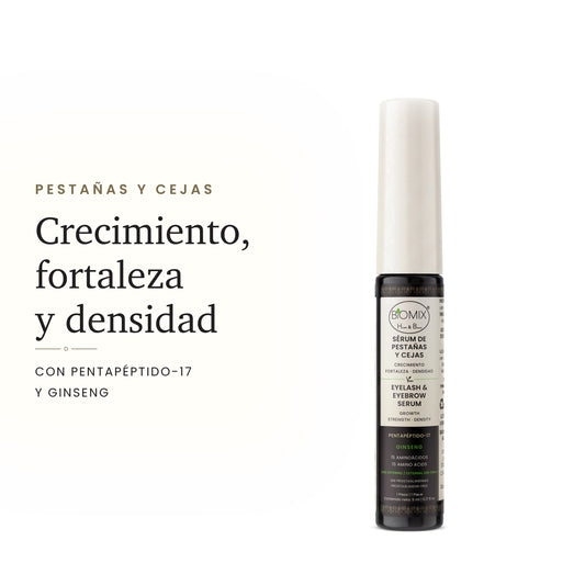 Sérum de pestañas y cejas: crecimiento, fortaleza y densidad con pentapéptido-17 y ginseng