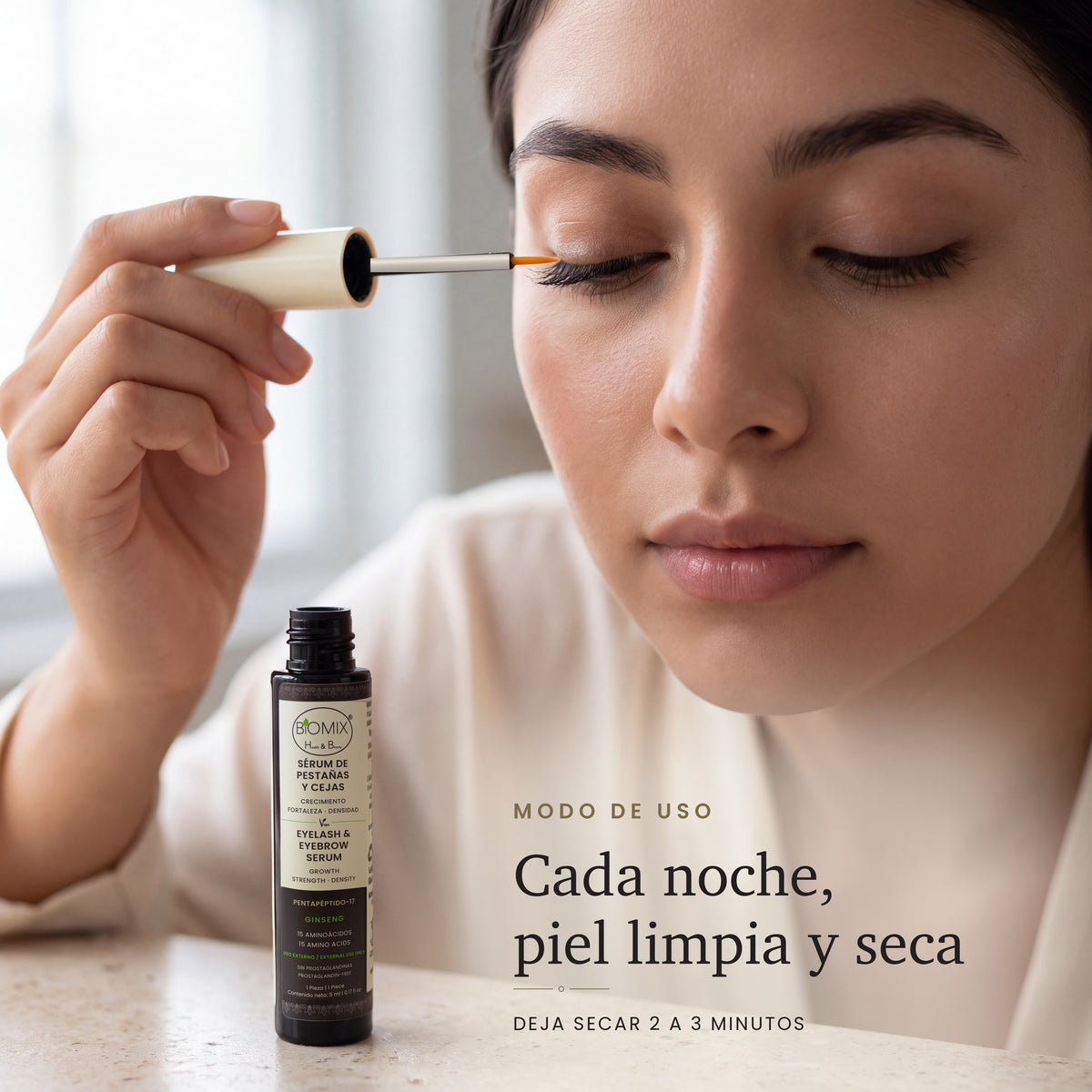 Modo de uso: cada noche, sobre piel limpia y seca