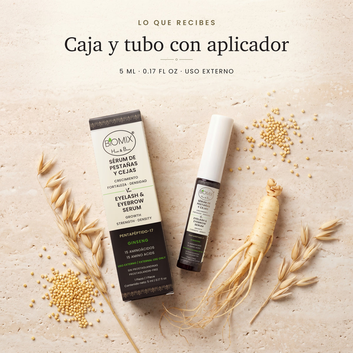 Lo que recibes: caja y tubo con aplicador