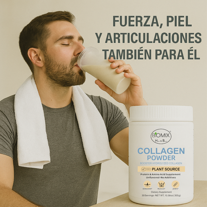 Potenciador de Colágeno Hidrolizado 300 g – Vegano, Sin Sabor, Alta Absorción – Apoya Piel, Cabello, Articulaciones y Músculos 30 servicios