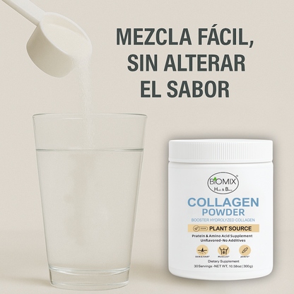 Potenciador de Colágeno Hidrolizado 300 g – Vegano, Sin Sabor, Alta Absorción – Apoya Piel, Cabello, Articulaciones y Músculos 30 servicios