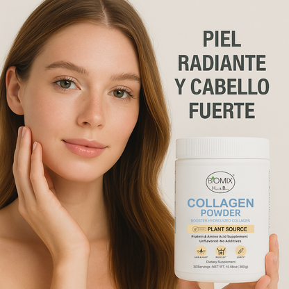 Potenciador de Colágeno Hidrolizado 300 g – Vegano, Sin Sabor, Alta Absorción – Apoya Piel, Cabello, Articulaciones y Músculos 30 servicios