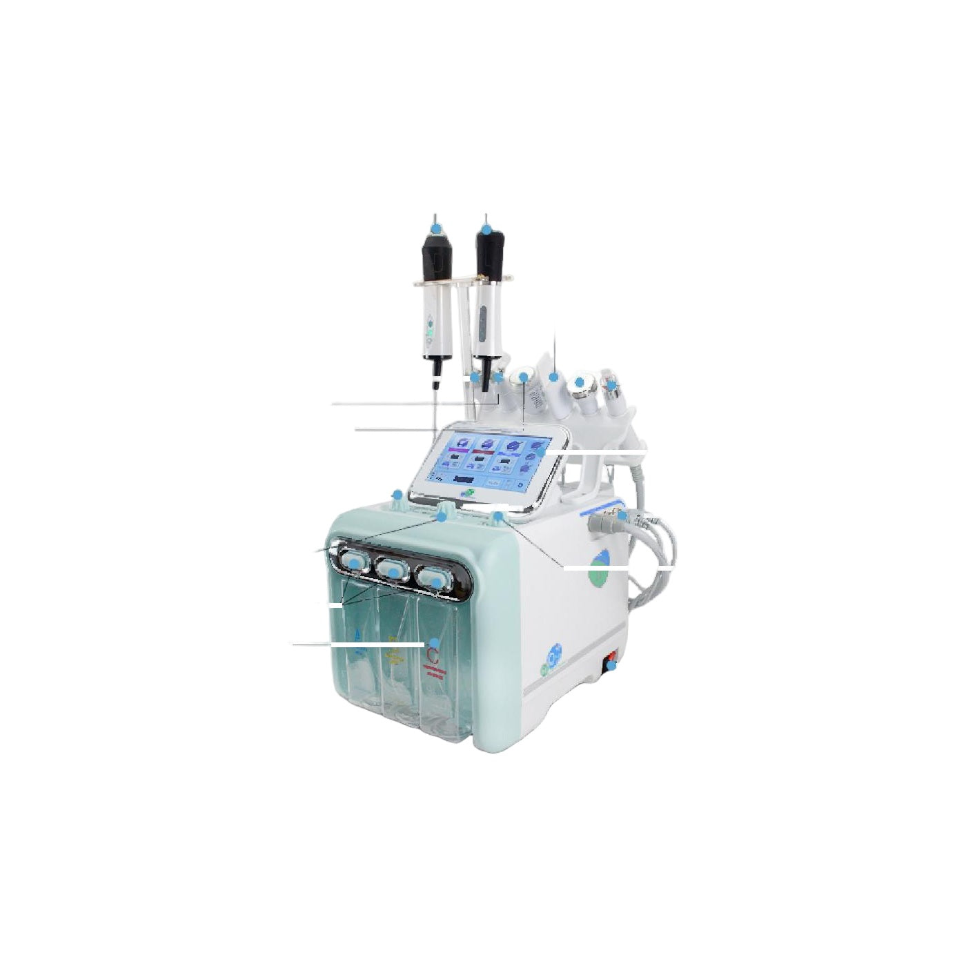 Hidrofacial H2-O2 9 en 1 (2ª generación) — Aqua Peel 7 Puntas, RF, Ultrasonido y Martillo Frío