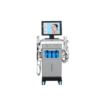 Hydrafacial 18 en 1 Profesional — Torre con Hidrodermoabrasión, Microagujas, RF, Ultrasonido y Oxígeno