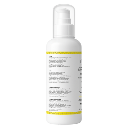 Aceite De Manzanilla Aclarante Para Cabello, Rostro Y Cuerpo 240 Ml. Uso en hogar, centros estético, spa, aparatología