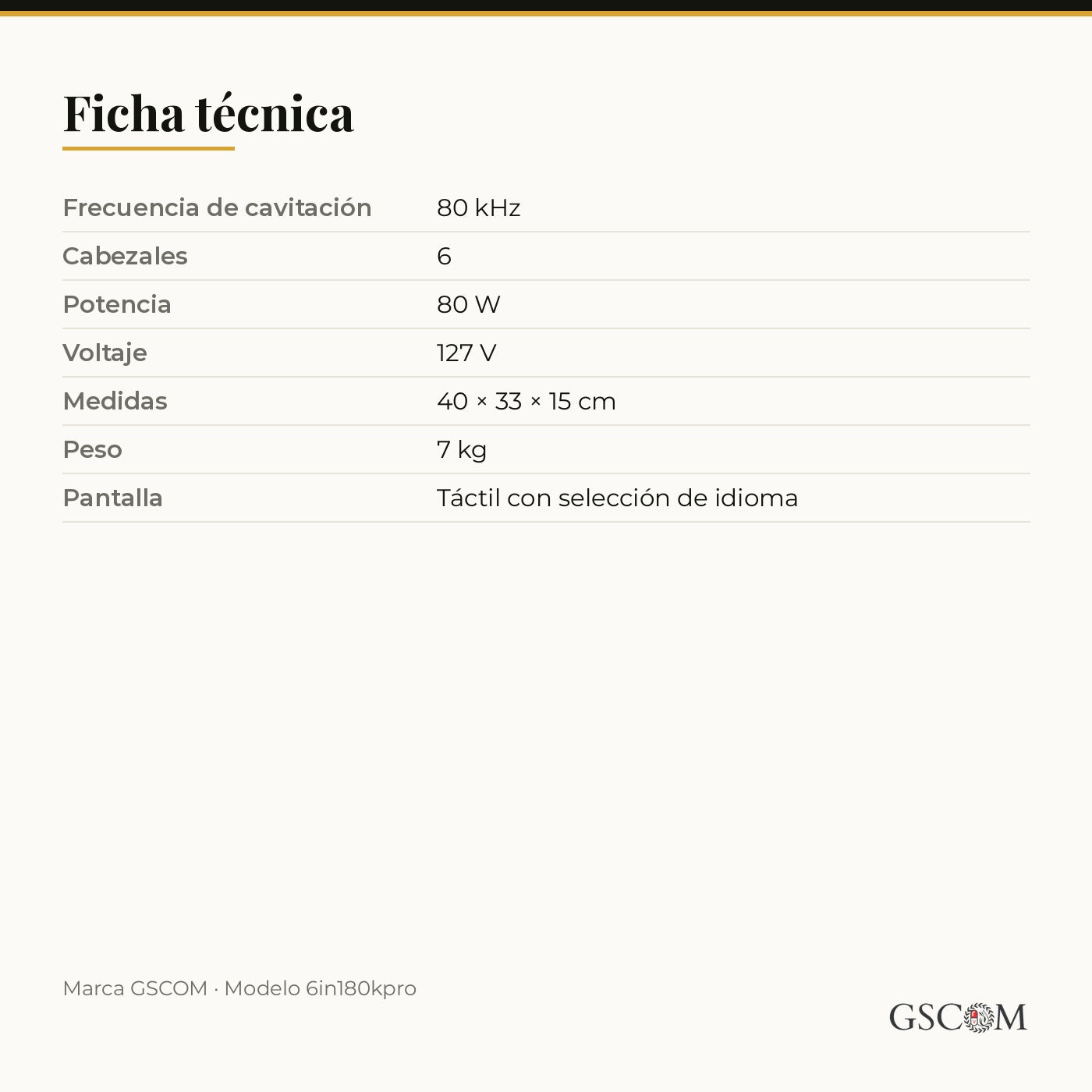 Cavitación 80K 6 en 1 Profesional — RF 3, 4 y 6 Polos, Vacumterapia y Lipoláser
