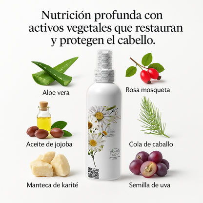 Spray Aclarante  Vegano para Cabello con Manzanilla, Limón, Argán, Q1O, Ceramida, Colágeno vegetal 240 Ml