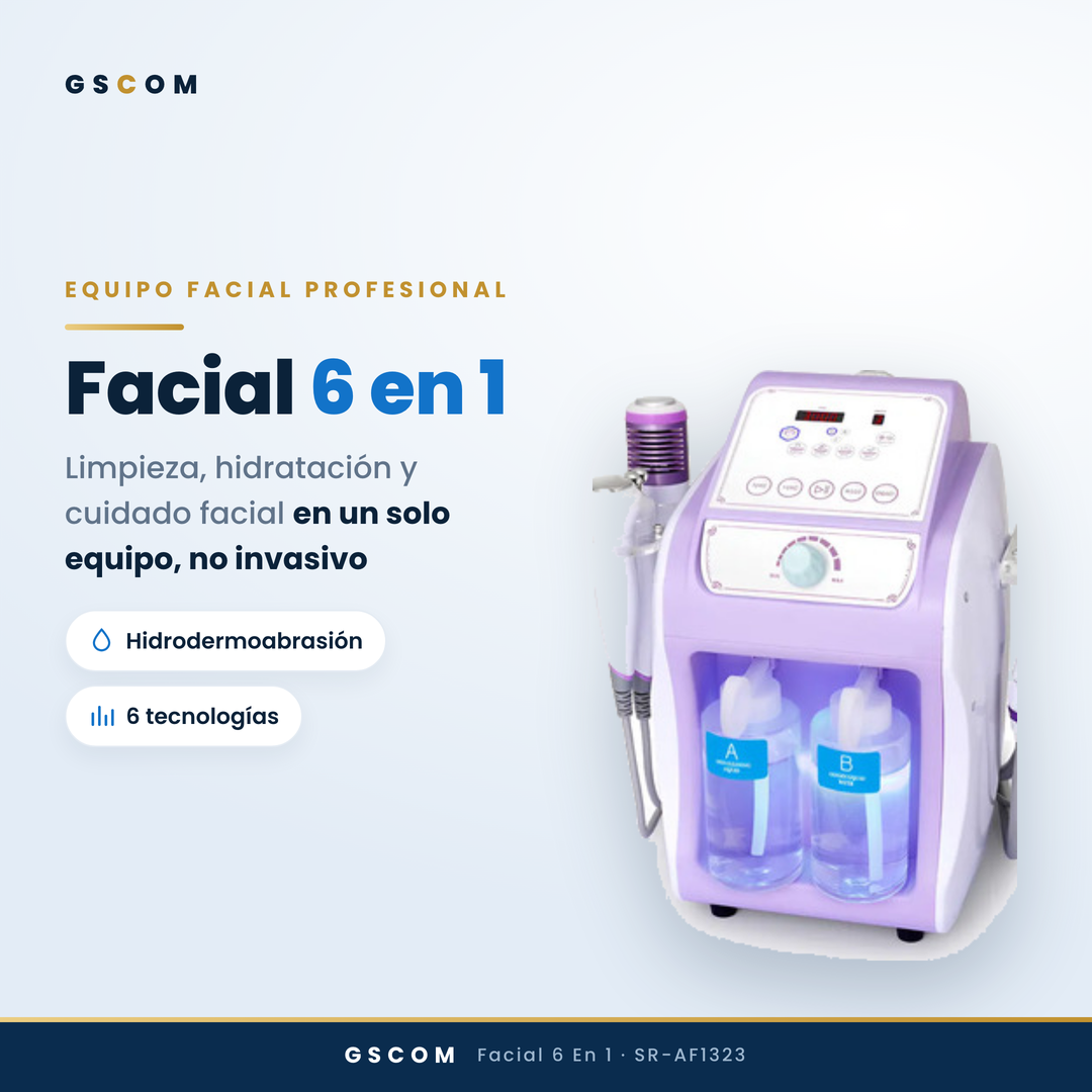 Equipo Profesional de Limpieza Facial 6 en 1 Hydrodermoabrasión, Peeling Ultrasónico, Martillo Frío-Calor, BIO, Spray Atomizador y Radiofrecuencia Facial Reafirmante · foto 2