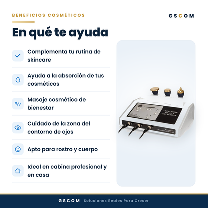 Ultrasonido Facial Profesional 1 MHz Cosmético 3 Cabezales — Rostro y Cuerpo | GSCOM