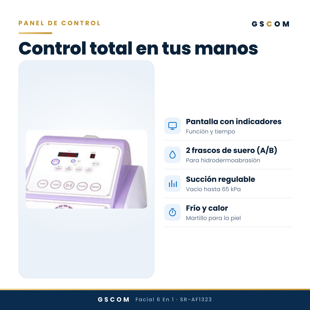 Equipo Profesional de Limpieza Facial 6 en 1 Hydrodermoabrasión, Peeling Ultrasónico, Martillo Frío-Calor, BIO, Spray Atomizador y Radiofrecuencia Facial Reafirmante · foto 6