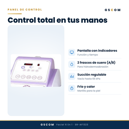 Equipo Profesional de Limpieza Facial 6 en 1 Hydrodermoabrasión, Peeling Ultrasónico, Martillo Frío-Calor, BIO, Spray Atomizador y Radiofrecuencia Facial Reafirmante · foto 6