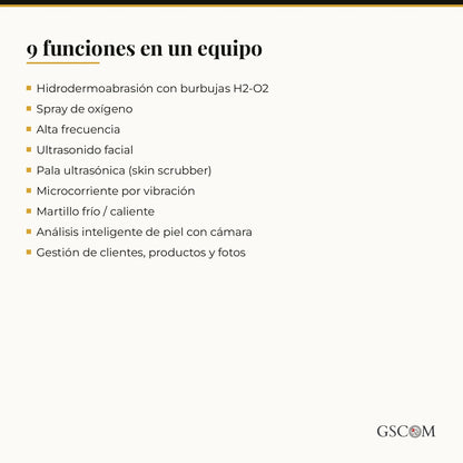 Hydrafacial 8 en 1 con Análisis Inteligente de Piel — Hidrógeno-Oxígeno, Pantalla Android 18"