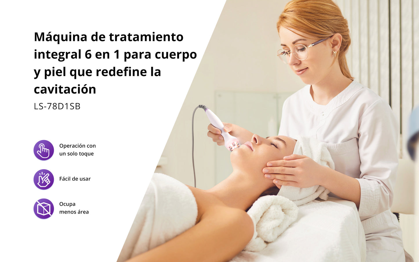 Equipo Radiofrecuencia 6 en 1 Cavitación 40K Pro 2.0, RF Facial/Corporal, Vacuum, Lipo Láser y Rejuvenecimiento Completo