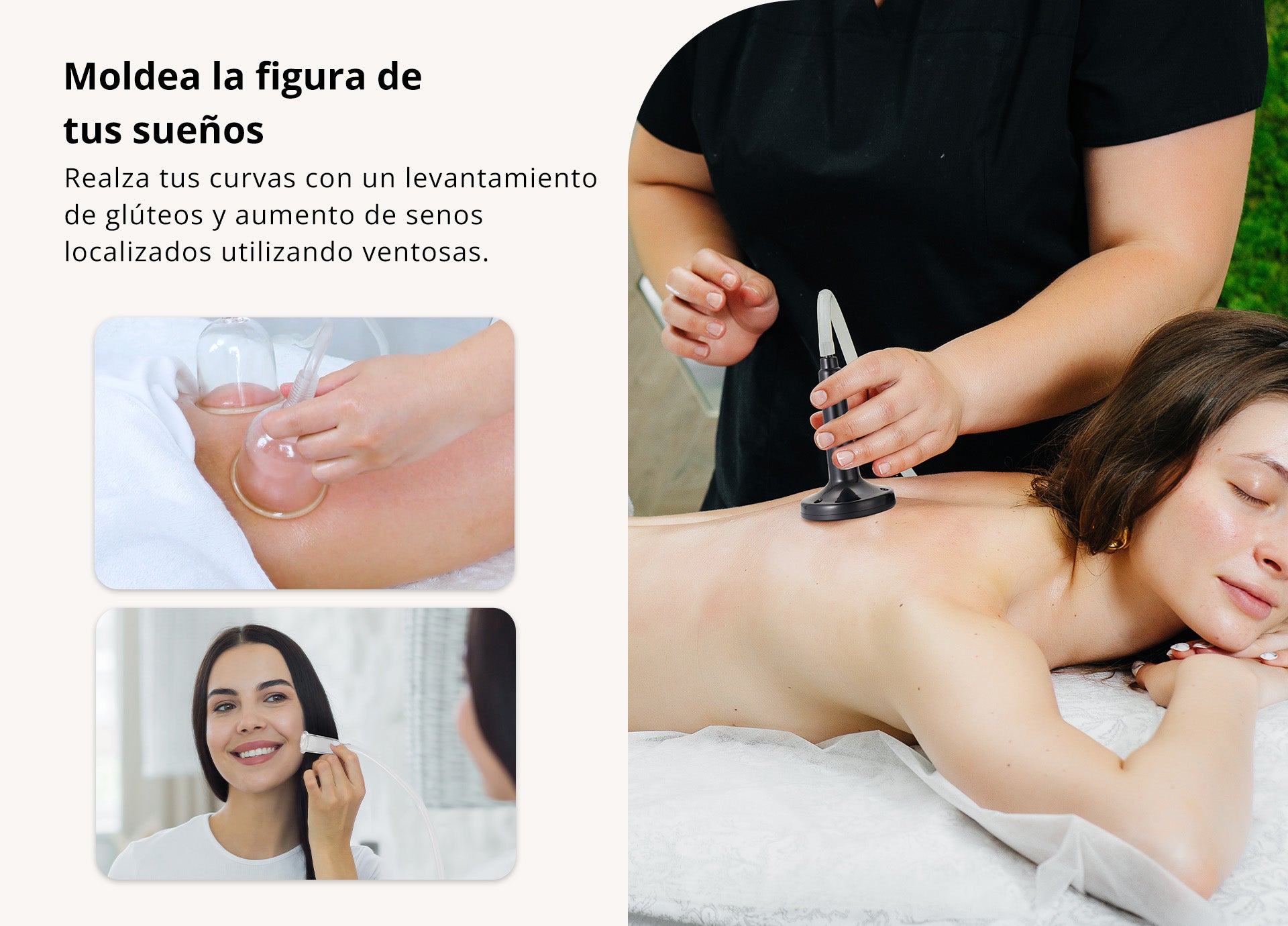 Máquina EMS Microcorriente con Vacumterapia Aumento de Busto, Glúteos, Reafirmante Facial y Corporal, Masaje Reductor y Desintoxicación