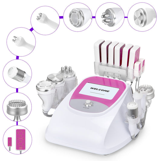 Multifuncional Radiofrecuencia Pro 9 en 1 Cavitación 40K, RF Frío/Calor, BIO+LED, Vacuum, Lipo Láser, Lifting Facial y Corporal