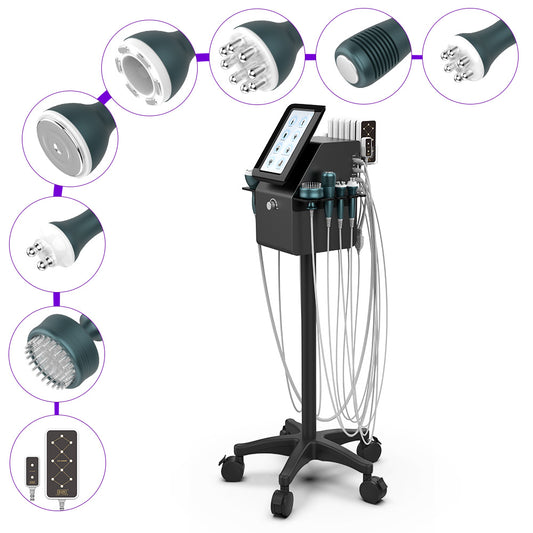 Multifuncional Estético Profesional 9 en 1 para SPA con  Cavitación 40K Avanzada, Radiofrecuencia Facial, Corporal y Ocular, Vacuum RF, LipoLaser, Martillo Frío-Calor, BIO, Fototerapia LED y Microcorriente