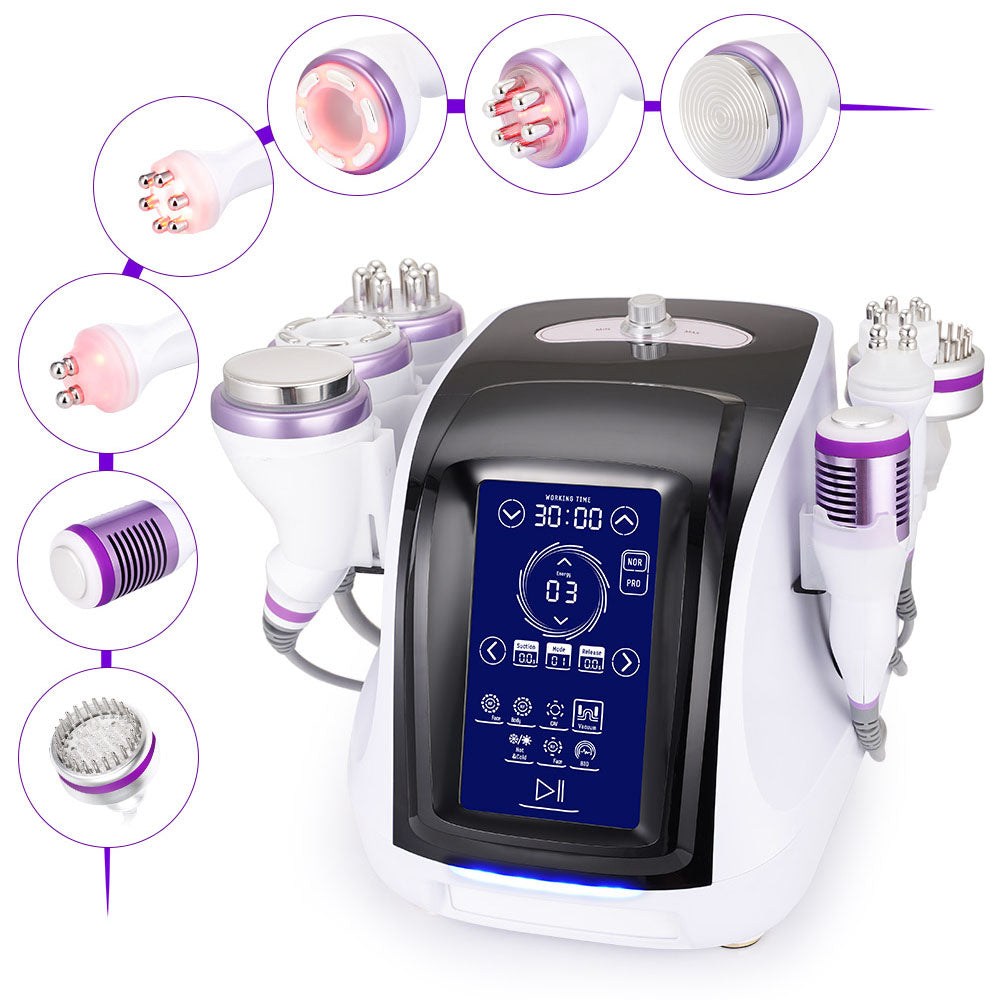 Multifuncional Estética Profesional 8 en 1 con  Cavitación Avanzada 2.5 de 40K, Radiofrecuencia RF, Vacío con LED, Lifting Facial y Corporal