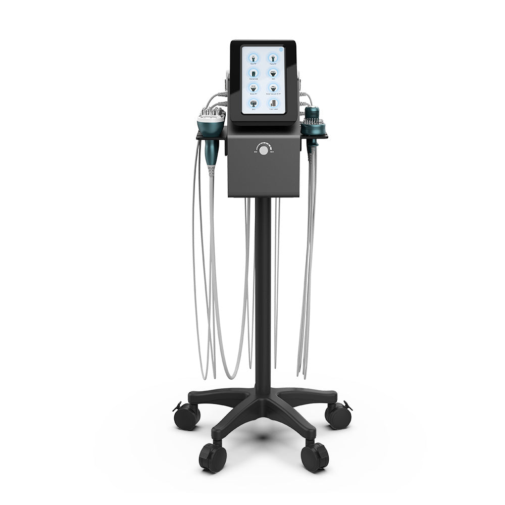 Multifuncional Estético Profesional 9 en 1 para SPA con  Cavitación 40K Avanzada, Radiofrecuencia Facial, Corporal y Ocular, Vacuum RF, LipoLaser, Martillo Frío-Calor, BIO, Fototerapia LED y Microcorriente