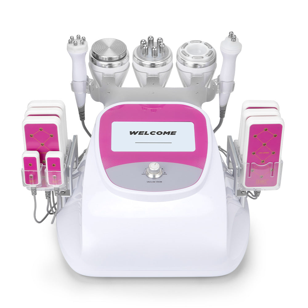 Multifuncional Radifrecuencia Pro 6 en 1 Cavitación 40K, RF Facial/Corporal, Vacuum, Lipo Láser y Lifting Ojos | Reafirma, Moldea y Rejuvenece