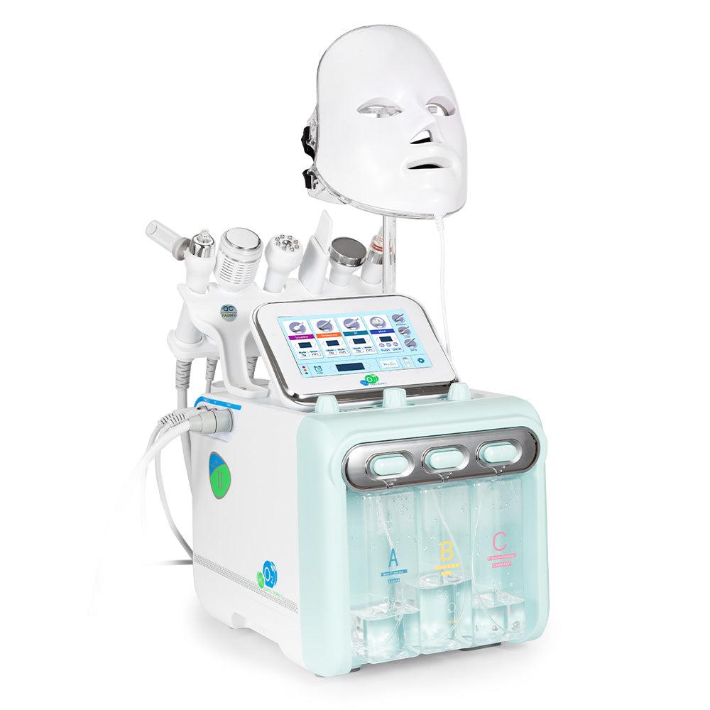 Máquina Hidrofacial 7 en 1  Limpieza Profunda, Microdermoabrasión, Radiofrecuencia, Ultrasonido, Pulverizador, Terapia Fría, Máscara LED – Profesional para Spa y Estética