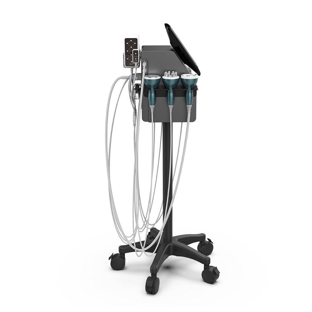 Multifuncional Estético Profesional 9 en 1 para SPA con  Cavitación 40K Avanzada, Radiofrecuencia Facial, Corporal y Ocular, Vacuum RF, LipoLaser, Martillo Frío-Calor, BIO, Fototerapia LED y Microcorriente