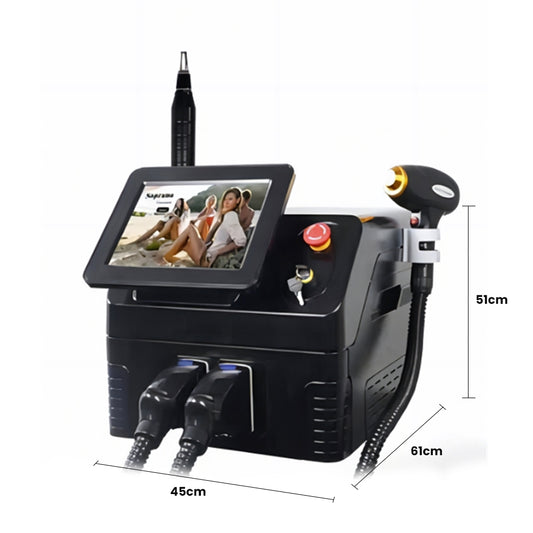 Equipo Profesional 2 en 1 para Depilación Definitiva, Blanqueamiento, Rejuvenecimiento Facial, Eliminación de Tatuajes, Manchas, Lunares y Acné
