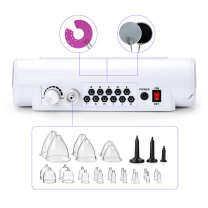Máquina EMS Microcorriente con Vacumterapia Aumento de Busto, Glúteos, Reafirmante Facial y Corporal, Masaje Reductor y Desintoxicación
