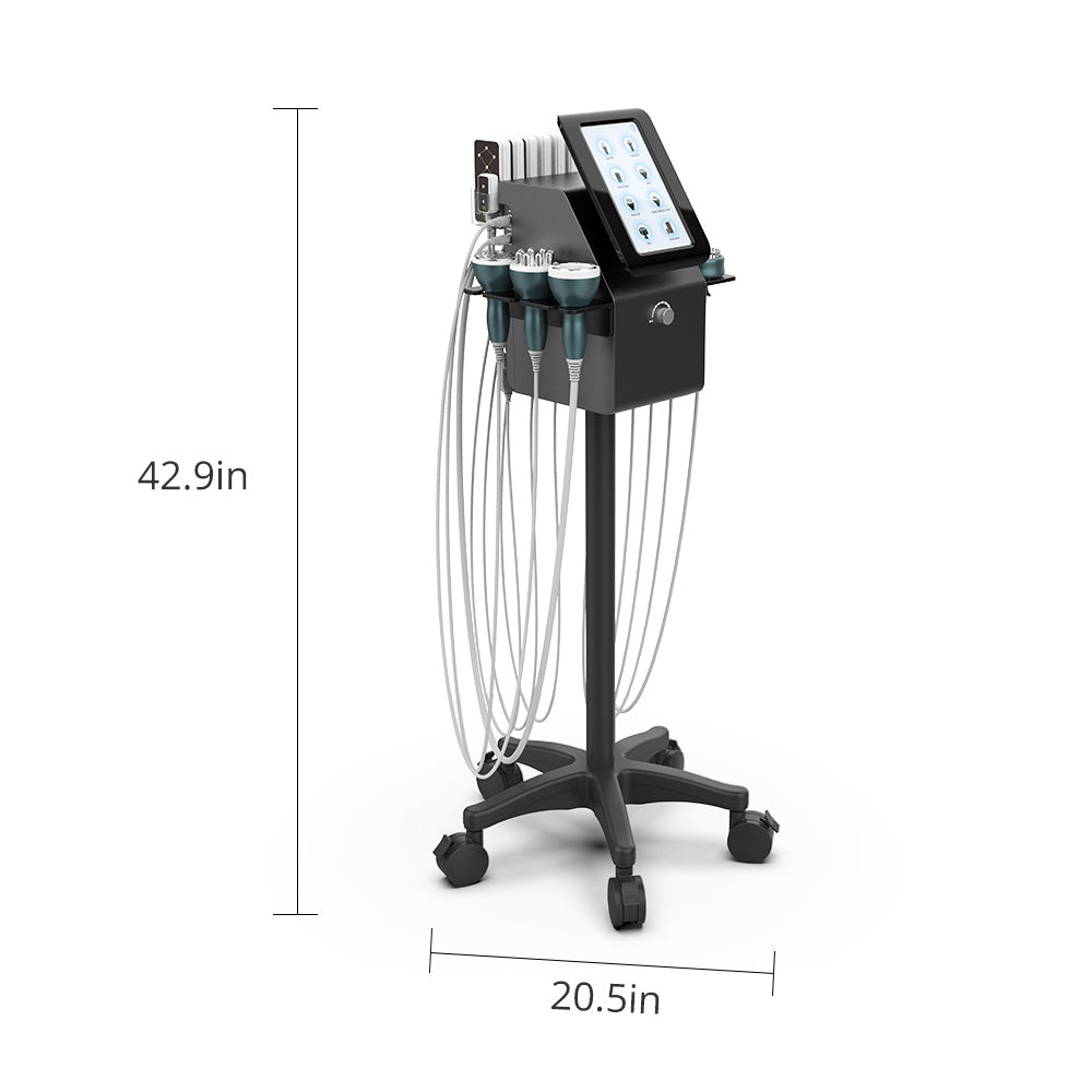 Multifuncional Estético Profesional 9 en 1 para SPA con  Cavitación 40K Avanzada, Radiofrecuencia Facial, Corporal y Ocular, Vacuum RF, LipoLaser, Martillo Frío-Calor, BIO, Fototerapia LED y Microcorriente