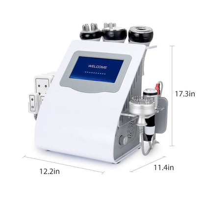 Equipo Estético Profesional de Radiofrecuencia 9 en 1 con Cavitación 80K, Vacum, Lipo Láser, RF Corporal y Facial, EMS LED, Martillo Frío/Calor, BIO y Ojos